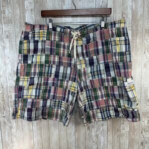 Polo Ralph Lauren Multicolor Patchwork Shorts Mens 40 Madras Colorful Preppy